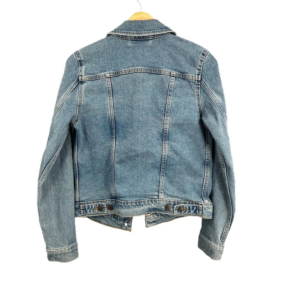 Levi's Denim Trucker Jacket Blue Button Down Womens Size Small - Image 4