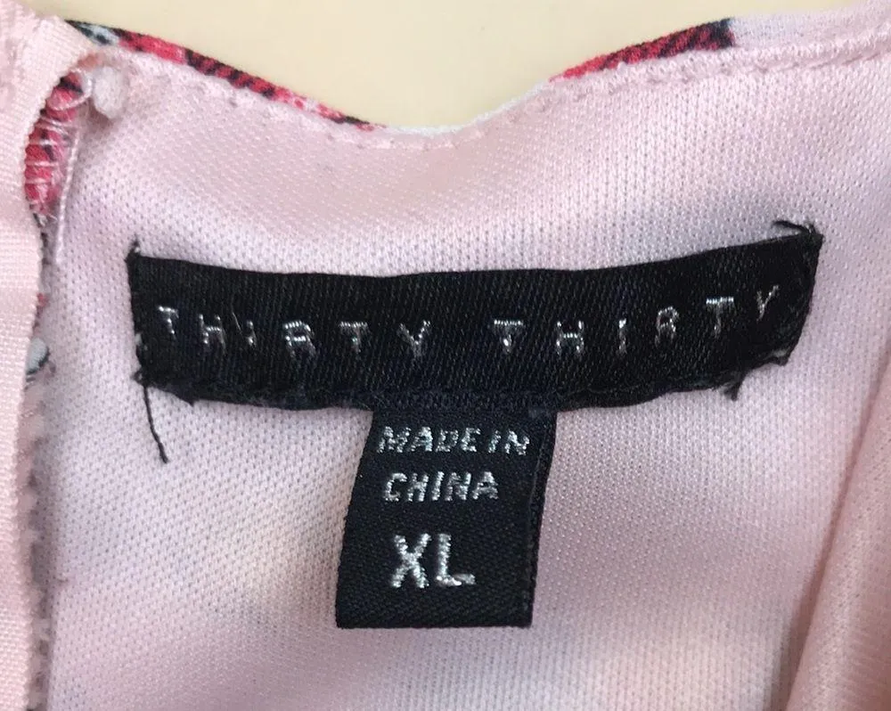 Thirty Thirty Women’s Floral Print Tank Pleated Skirt Tie Back Midi Dress Size XL - Image 9