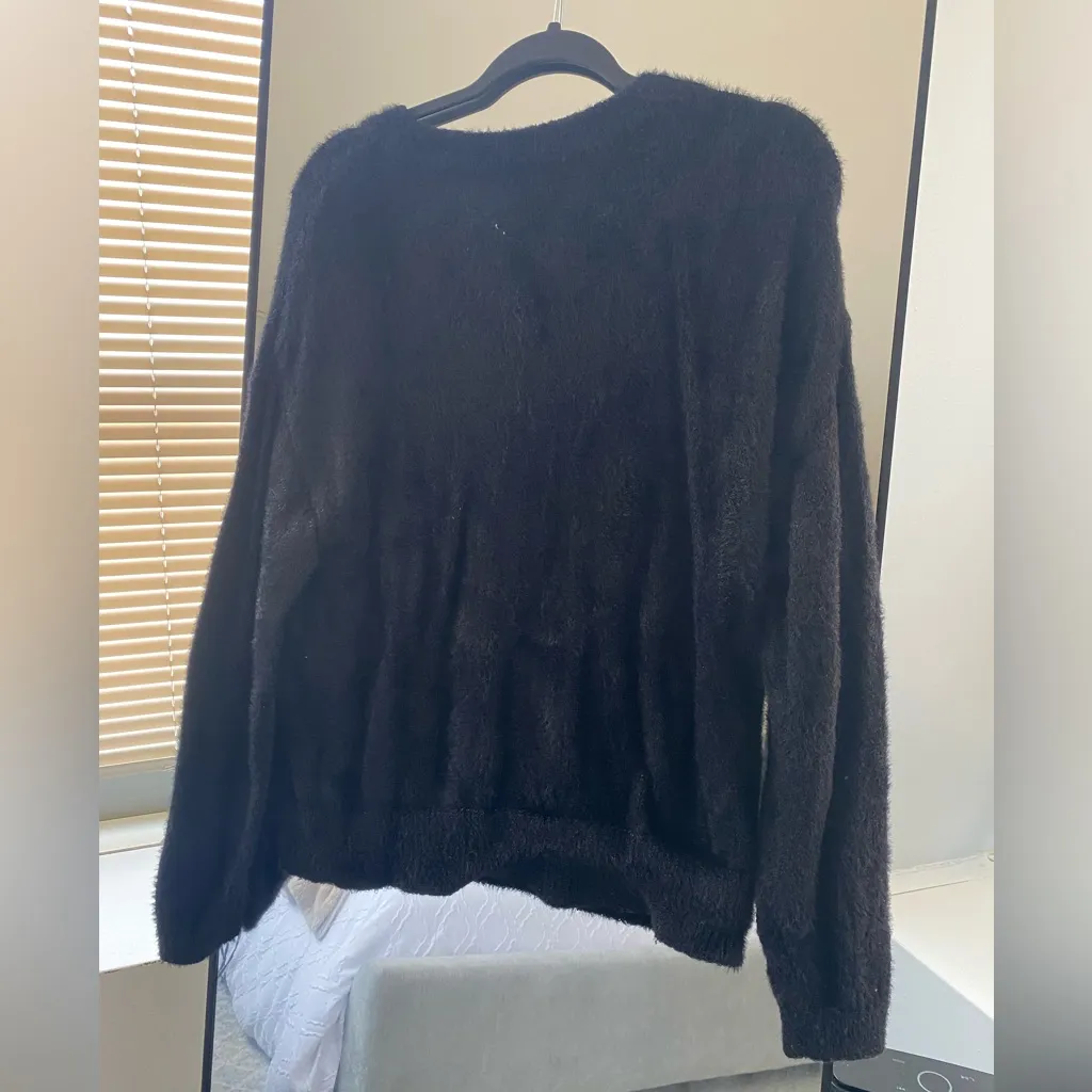 Express - Fuzzy Knit Crewneck Sweater in Black - Size S - Image 5