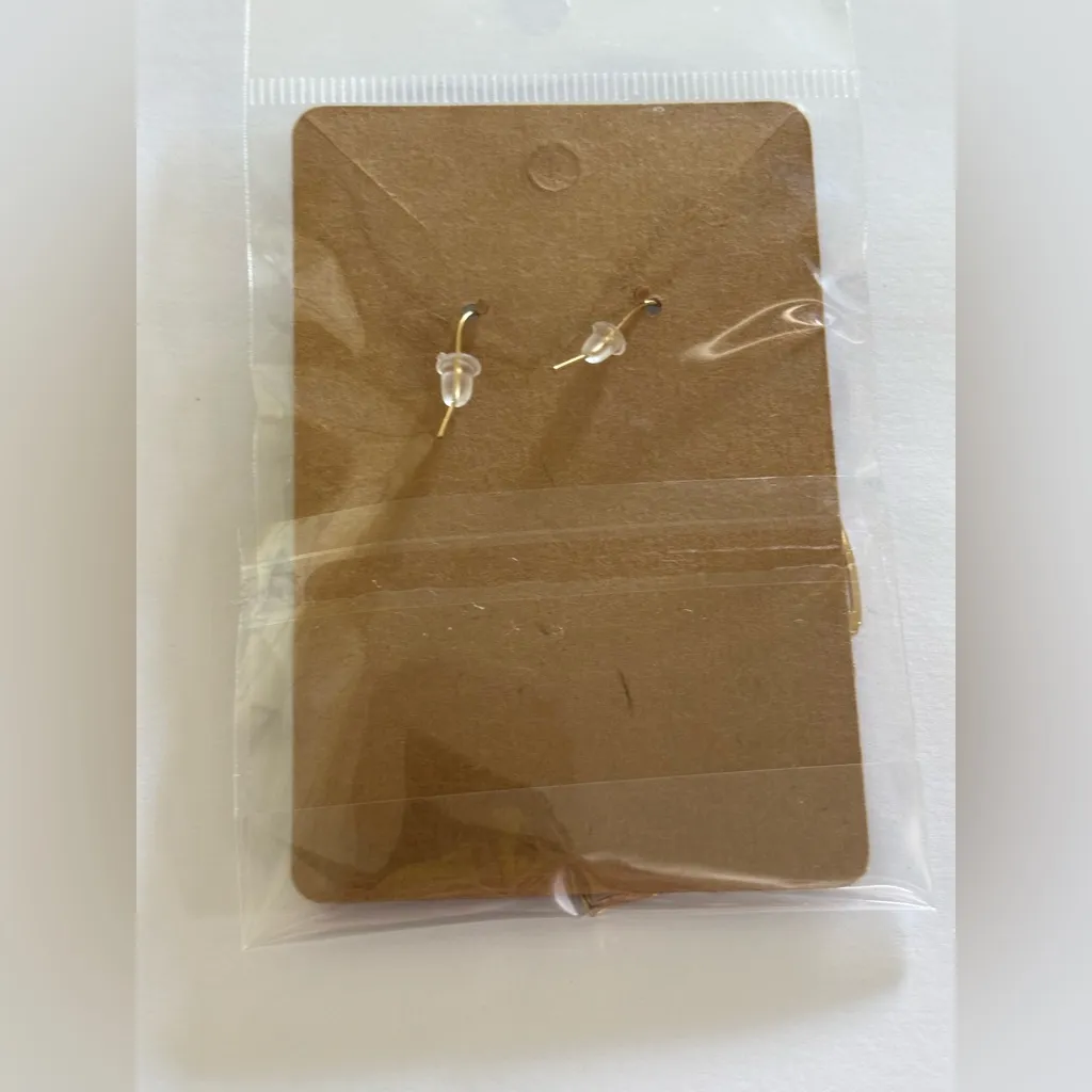 Monstera leaf earrings gold tone tropical beach vacation new - Image 5