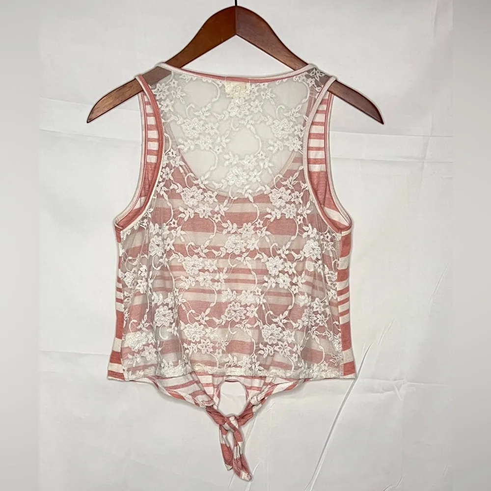 One Clothing | Pink Striped Crop Top - Image 4