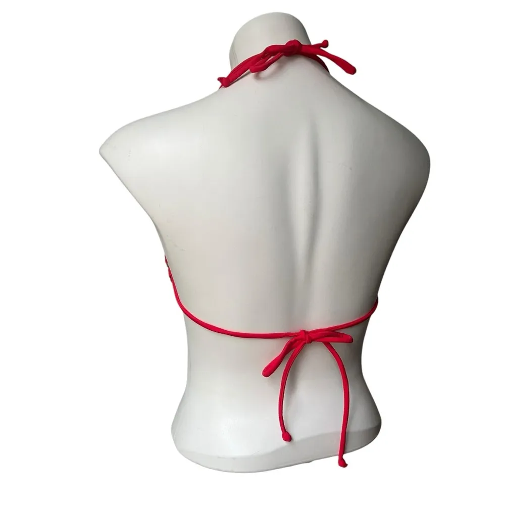 NWOT, Victoria's Secret Red Gold Metallic Center Gold Ring Bikini Top, Sz M - Image 6