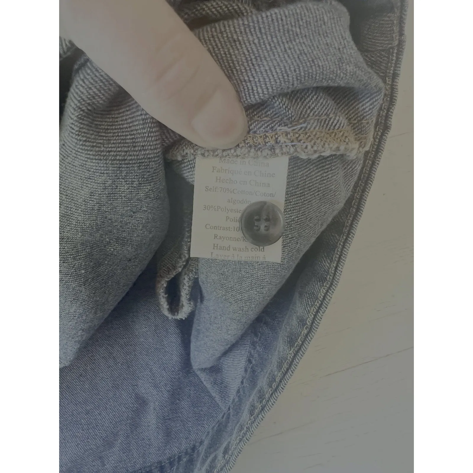 Porridge‎ Short Sleeve Denim Swing Mini Dress XS Anthropologie Oversized Pockets - Image 5