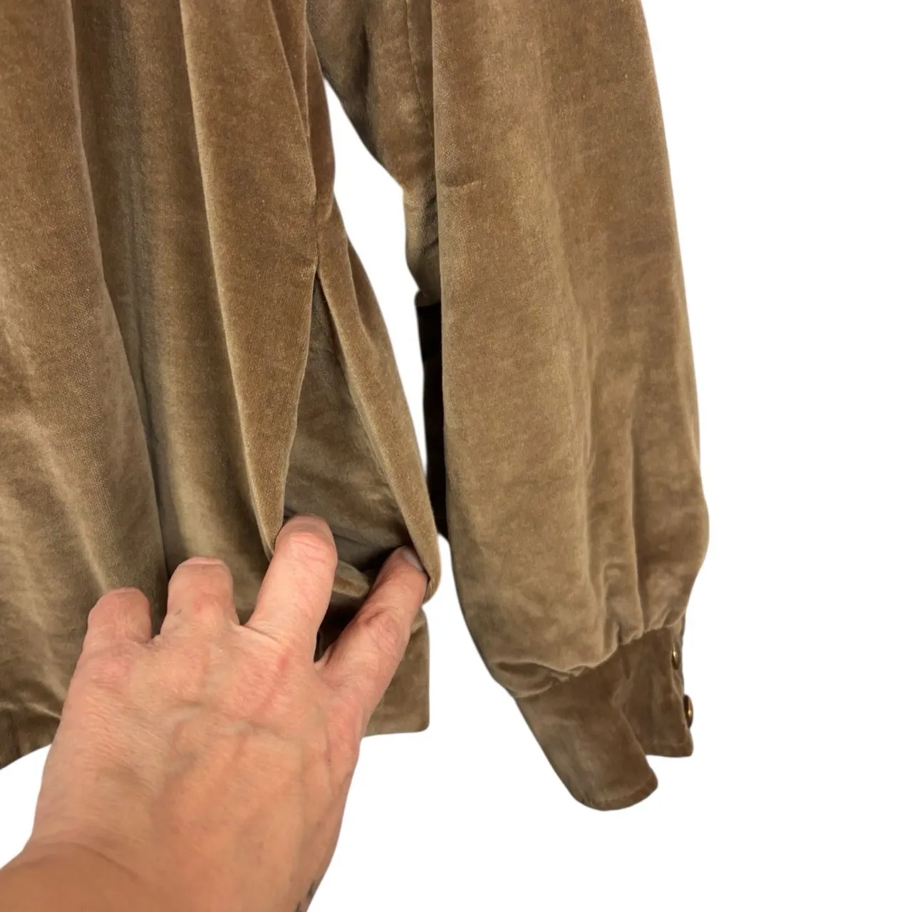 Vtg Patty Woodard California Brown Velvet Jacket Blazer 80s 90s Buttons Sz S - Image 5