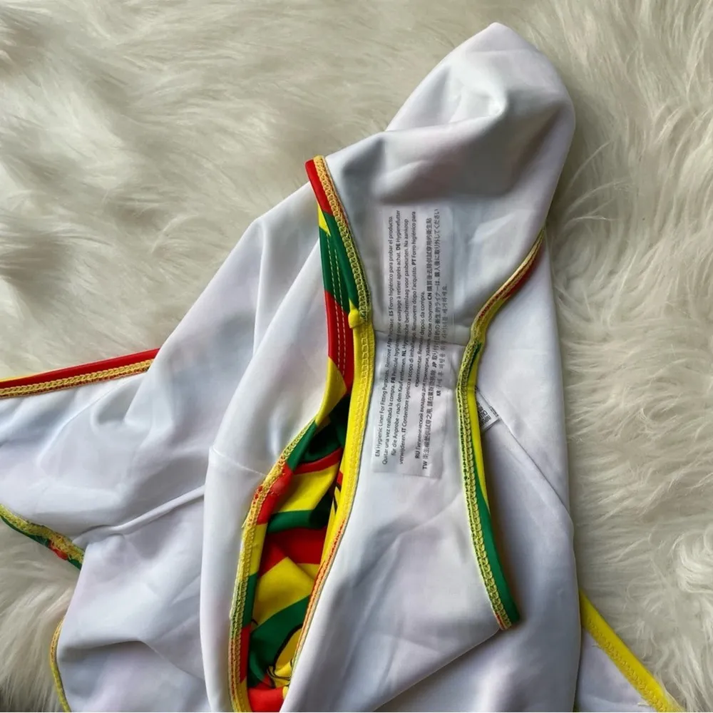 Mickey Mouse One Piece Swimsuit NWOT Green Yellow Red - Image 4