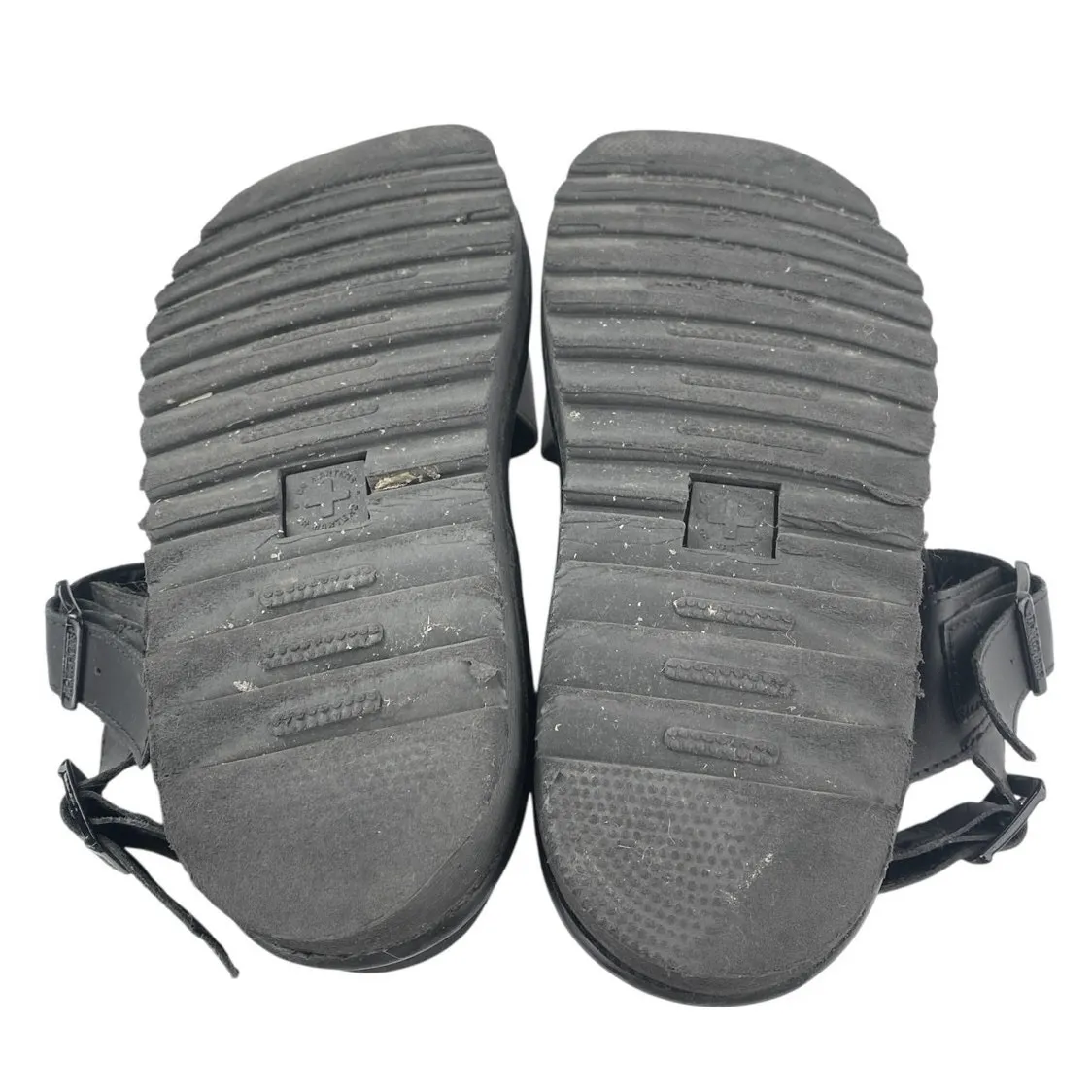 Dr. Martens Voss Hydro Black Leather Ankle Strap Platform Slingback Sandals 10 - Image 4