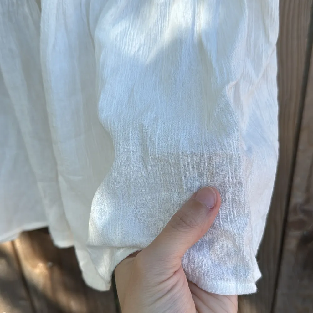 Reformation Chicago Dress White Tiered Maxi Midi Open Back Tie 1/2 Sleeve 0/XS - Image 6