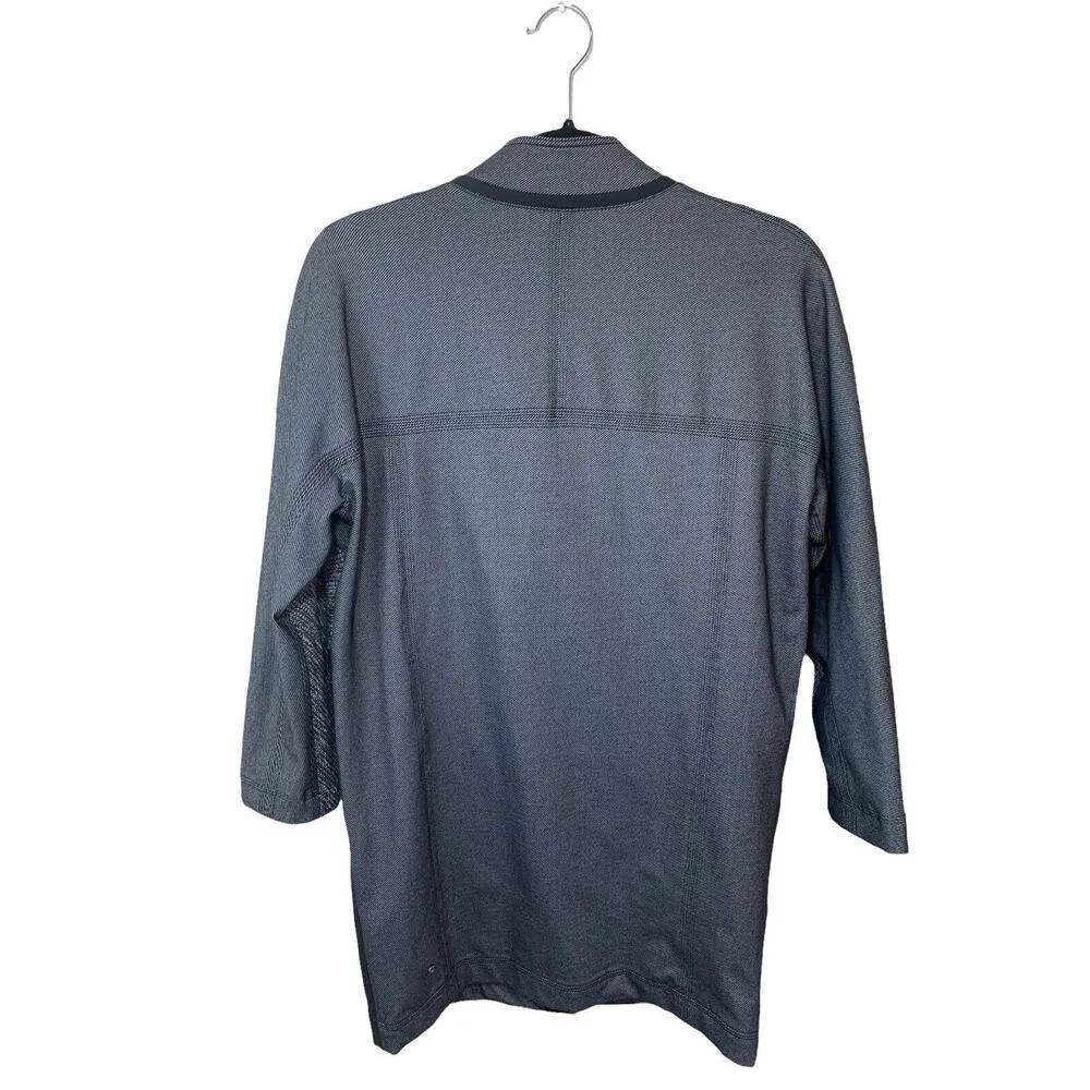 Lululemon  XS Cocoon Car Coat Black Grey Snaps Oversized Jacket Pockets - Image 3