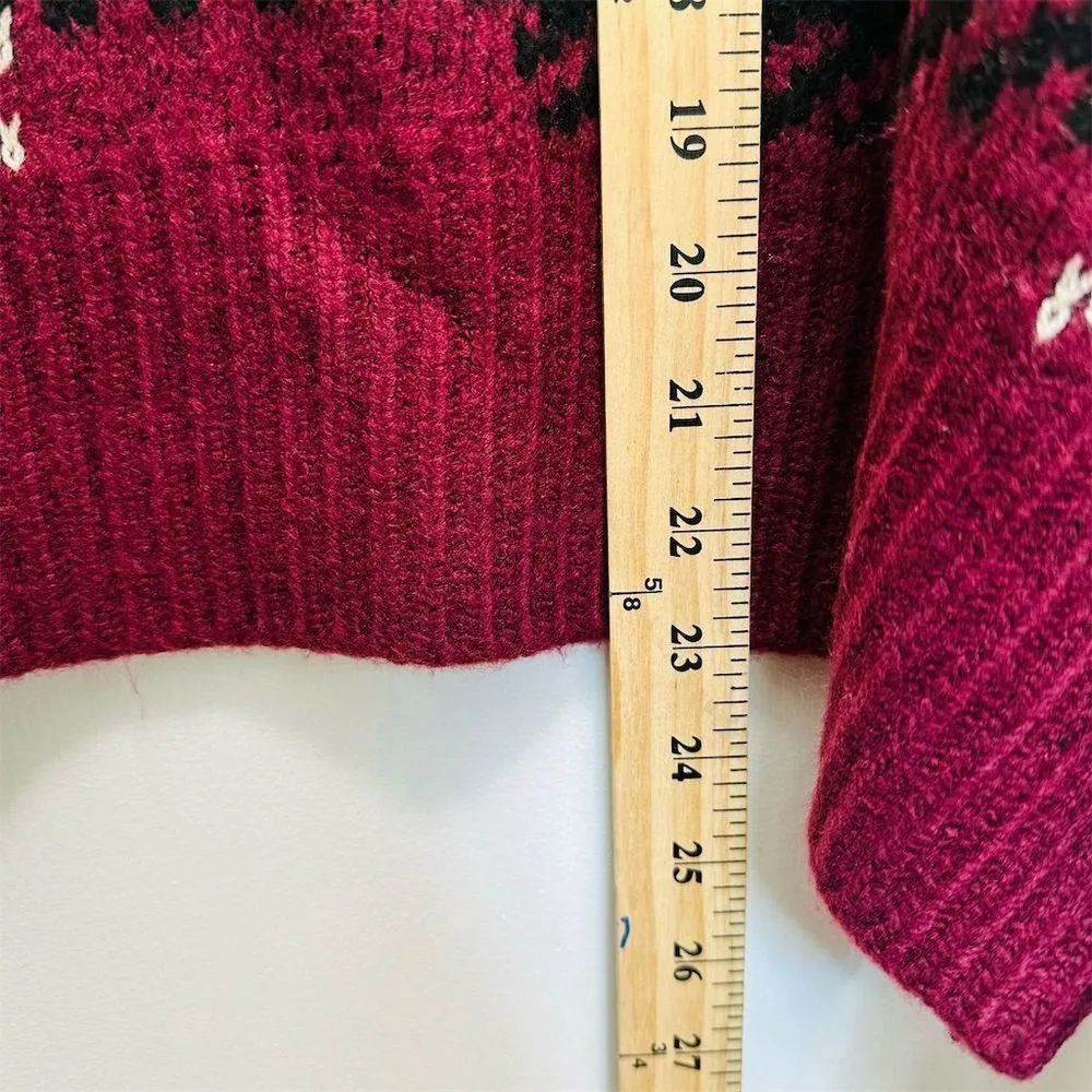 NWT Arizona‎ Jean Co. Women's XL/XXL Burgundy Plaid Pullover Sweater Casual Fall Red - Image 7