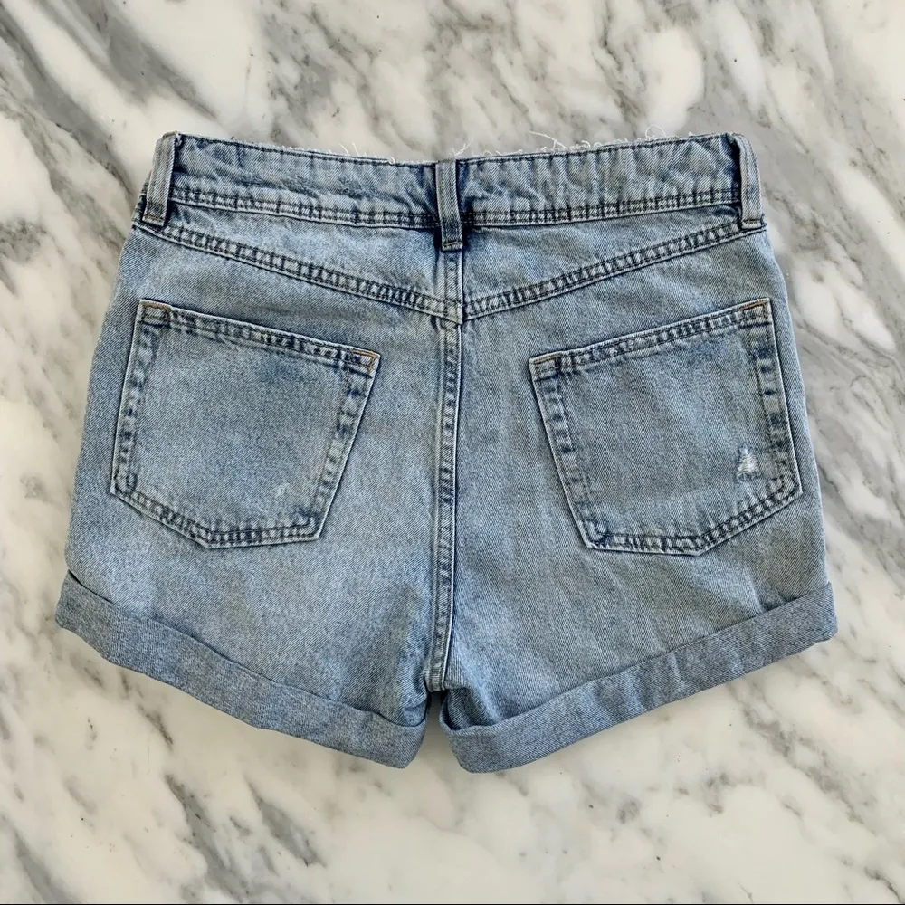 High Waisted Distressed Jean Shorts | Sz 0 - Image 3