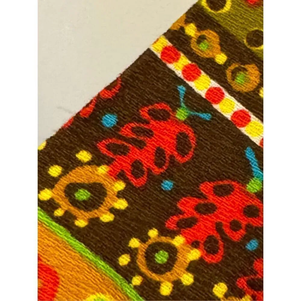 Vintage Groovy Floral Bark/ Lava Cloth Handmade Maxi Dress S/M Orange - Image 6