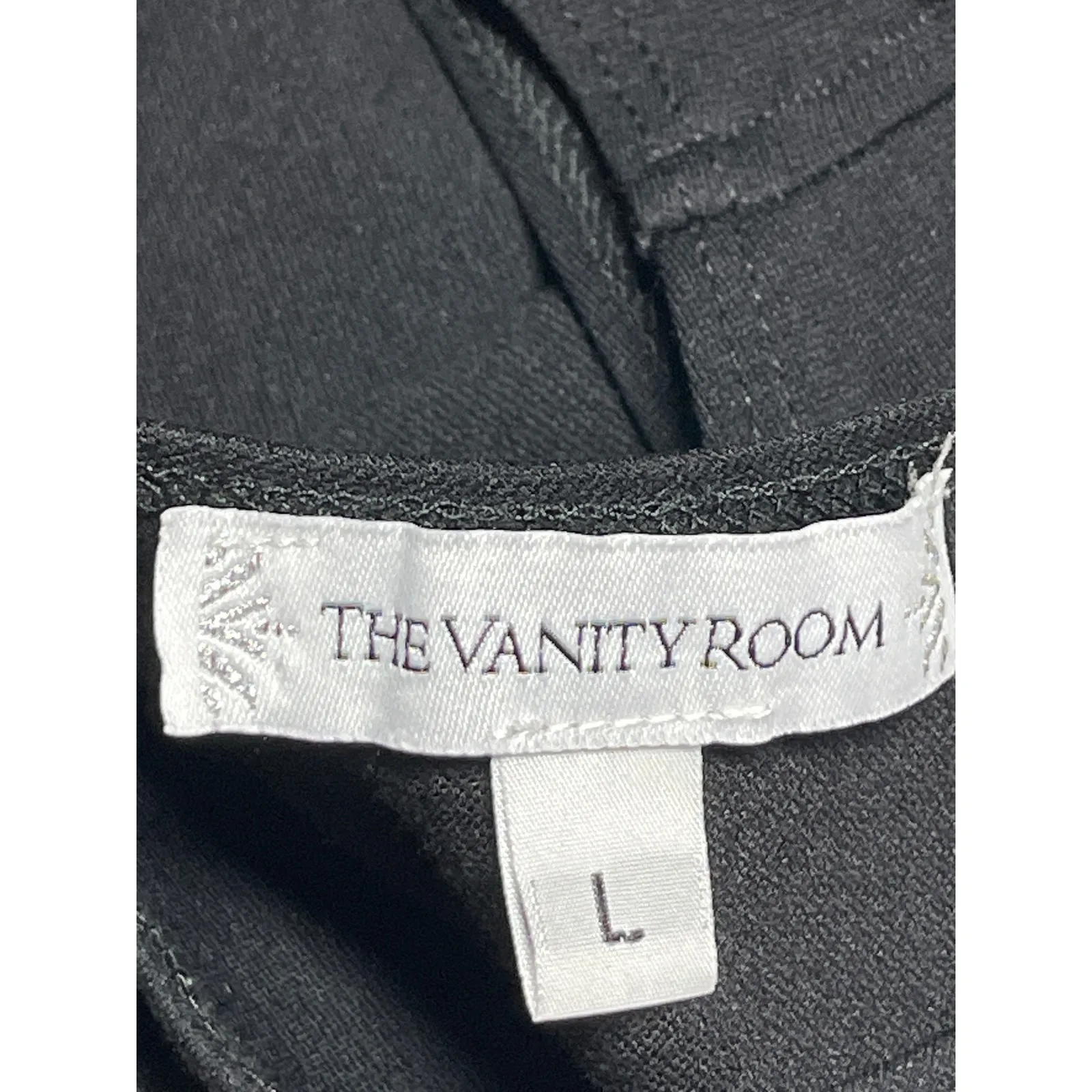 The Vanity Room Womens Black Scoop Neck Sleeveless Slit Midi Tank Sheath Dress L - Image 3