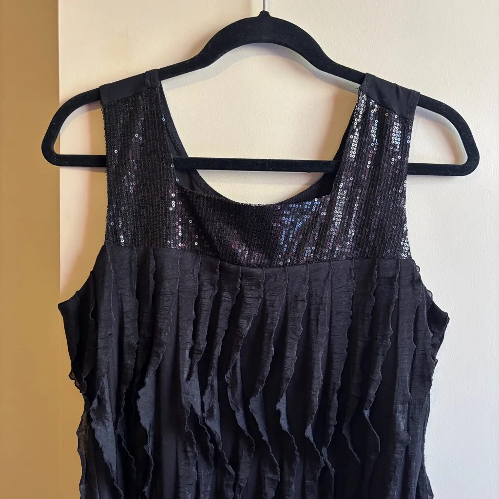 Cocomo Black Tank Top with Shimmer Accents Size M - Image 4