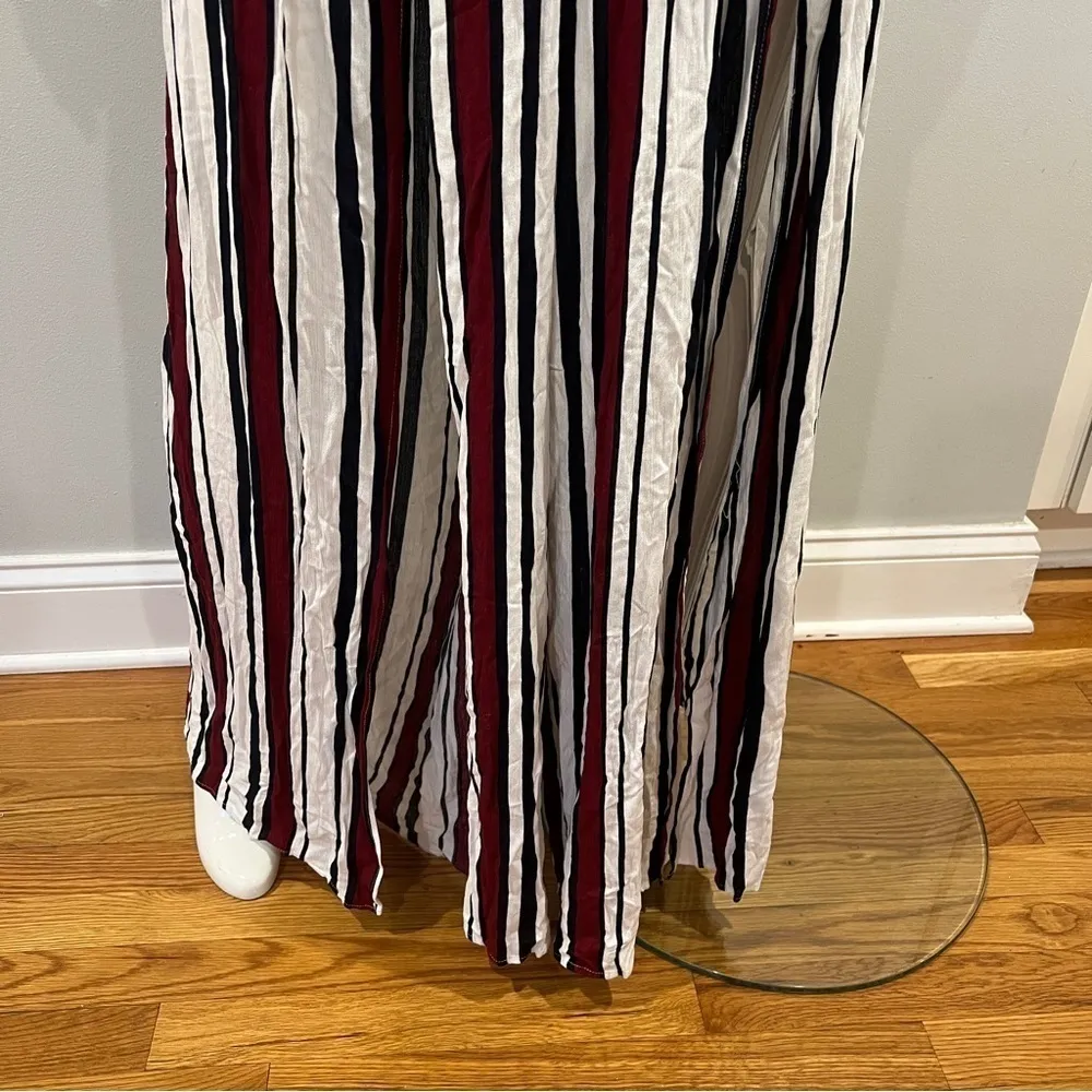 Robertson & Rodeo Feeling Fine Striped Jumpsuit Wine Red - Image 5