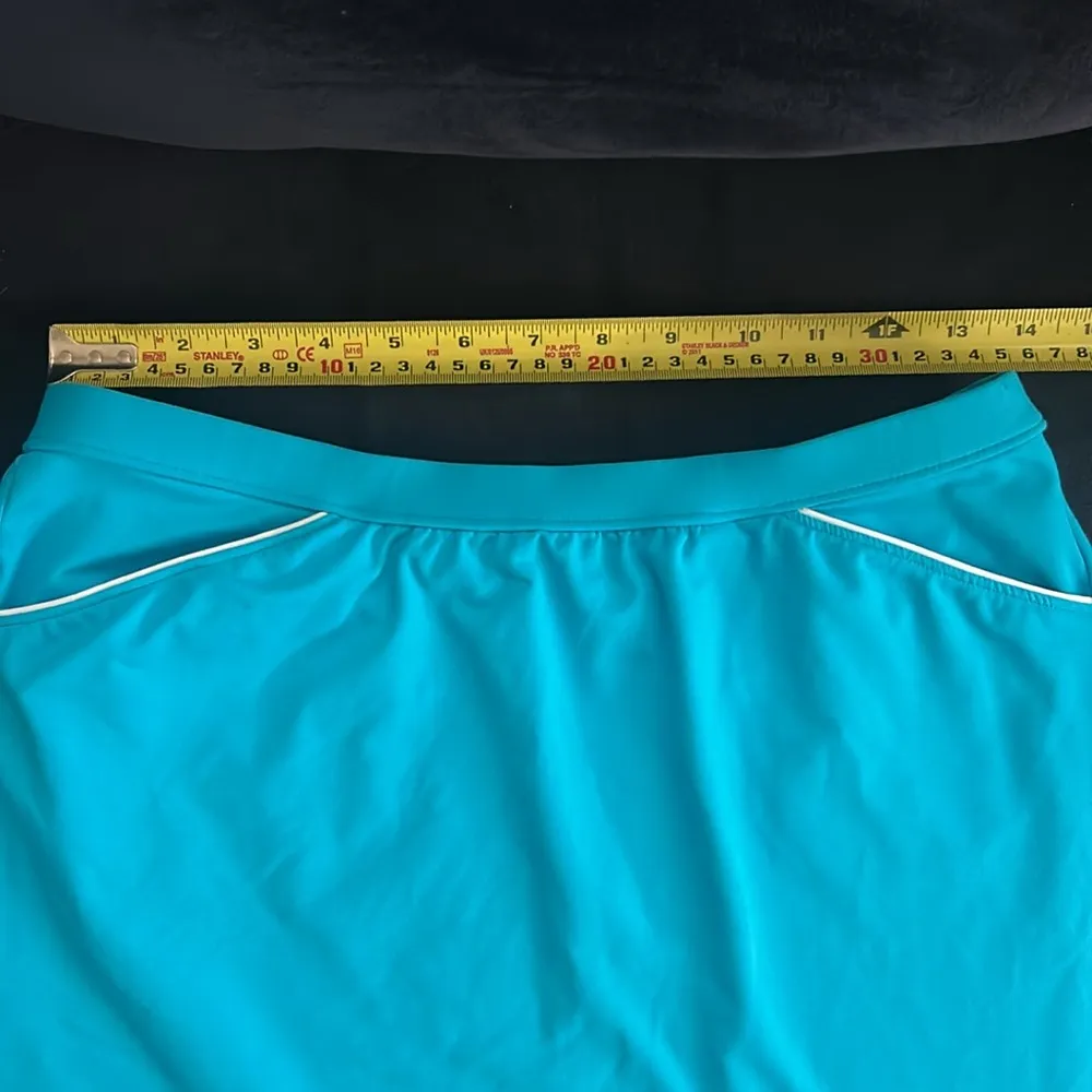 Lands’ End Women's Swim Active Teal Short Mini Skirt Sz Medium Blue - Image 4