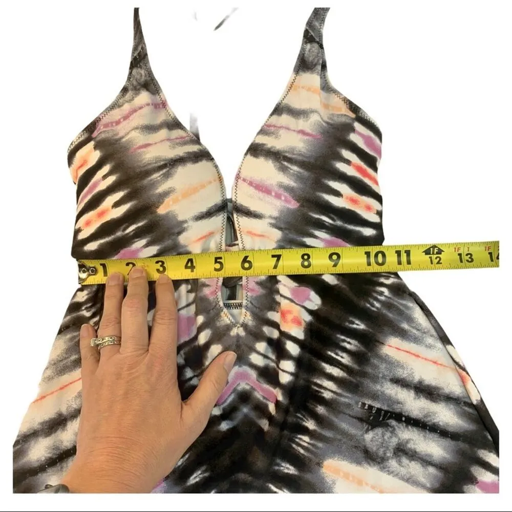 Bar III | NWT | XS | Ink Dye Pink Gray Plunge Neck Tankini Swim Top - Image 4
