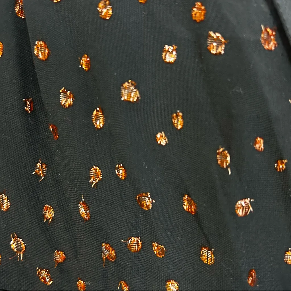 Madewell Black Short Cape Sleeve Metallic Dot Faux Wrap Mini Dress Size 2 - Image 14