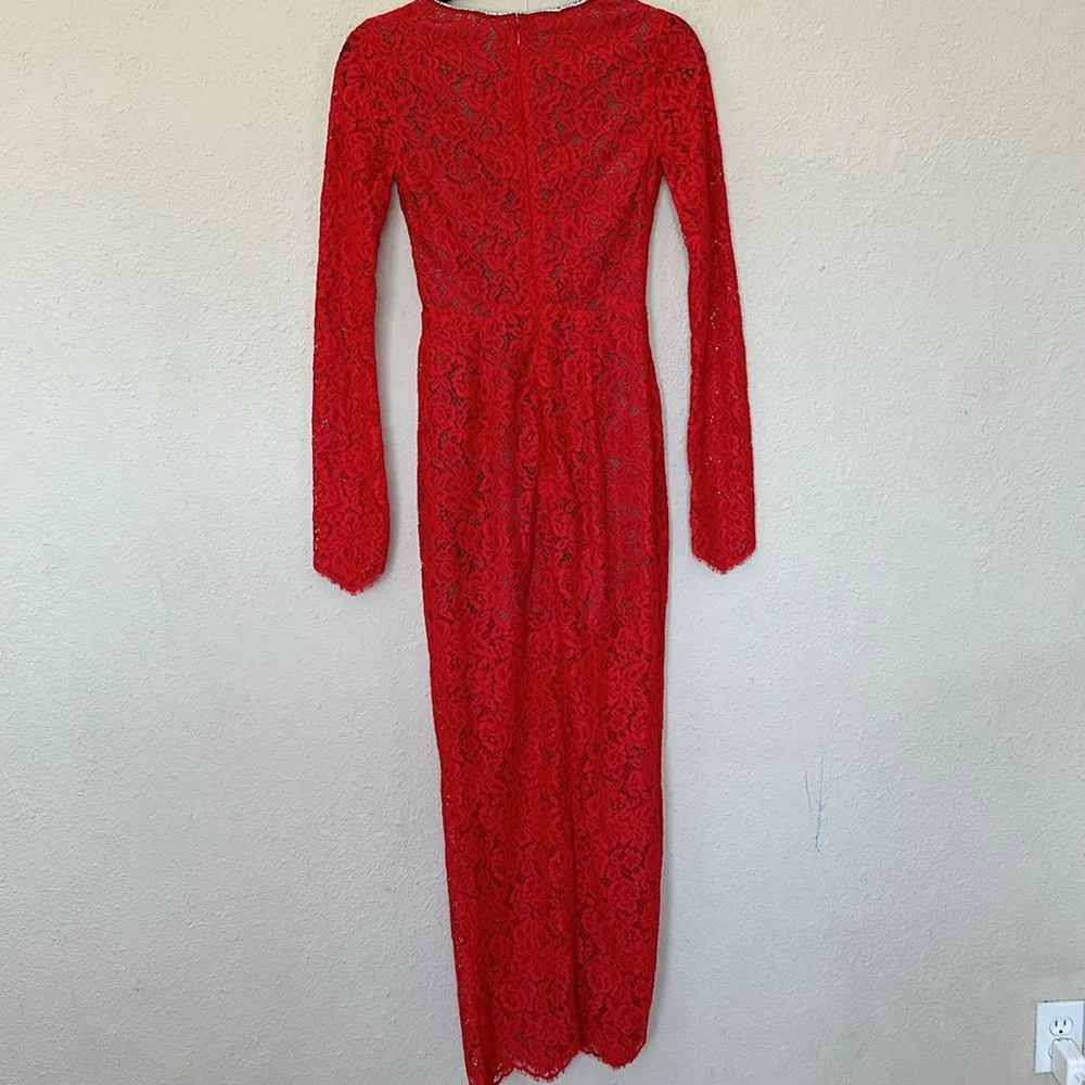 HOUSE OF CB‎ 'Lisandra' Red Lace Maxi Dress NWOT Size XS - Image 9
