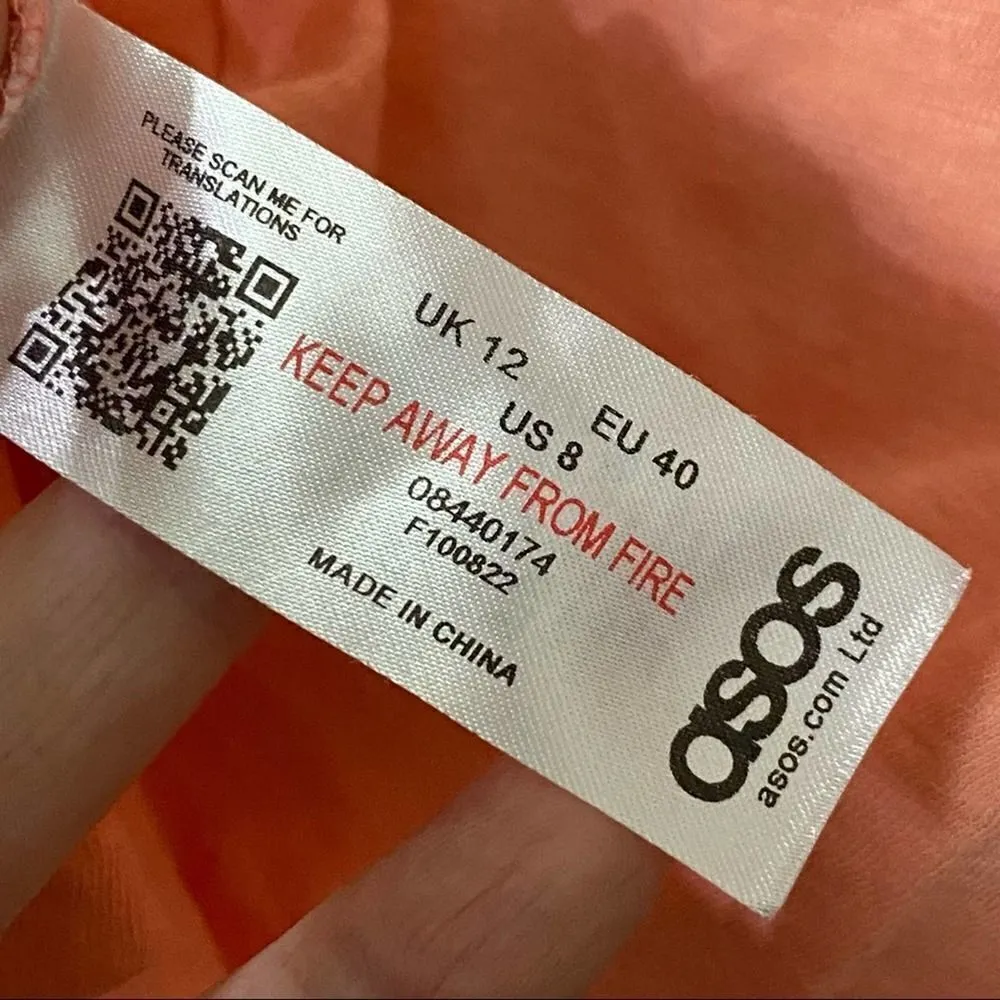 ASOS Peach Aztec Graphic Long Sleeveless Top Size 8 - Image 5