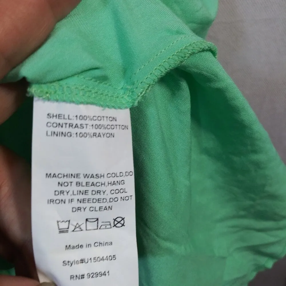 Suzanne Betro Green Floral Ruffle-Hem Surplice Boho Midi Dress Size 1X - Image 9