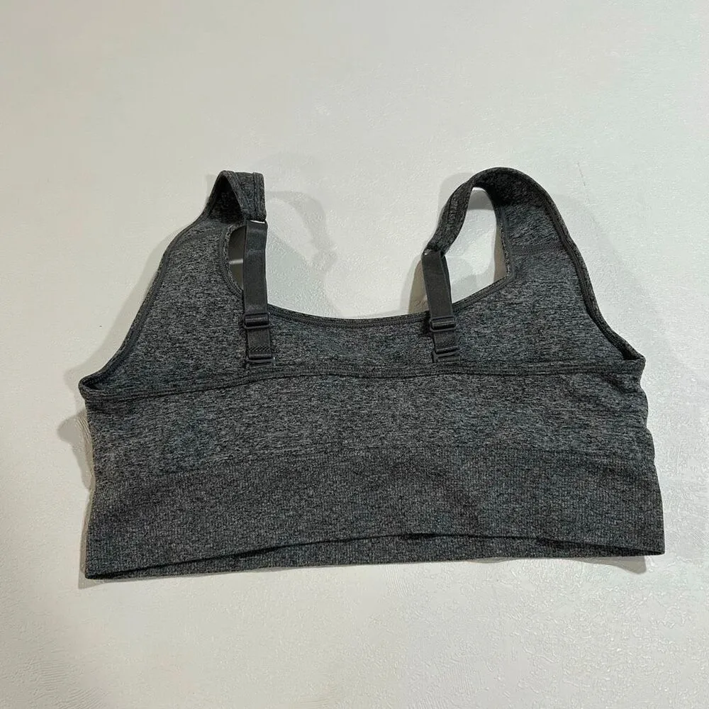 PUMA Gray Seamless Sports Bra Women’s Large Stretchy Comfort Fit - Image 2