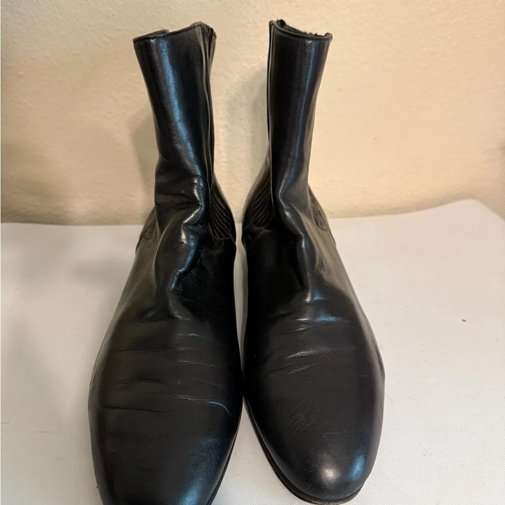 Mario Bruni Vintage Leather Boots Black Ankle Zip Italian Made Women’s 11 Retro - Image 8