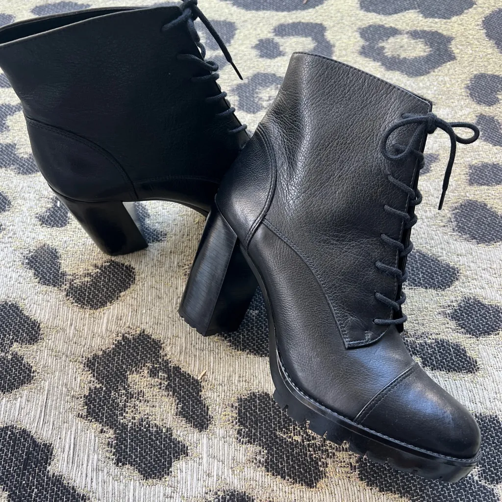 REVOLVE RAYE Othello Black Lace-Up Ankle Boots - Image 2