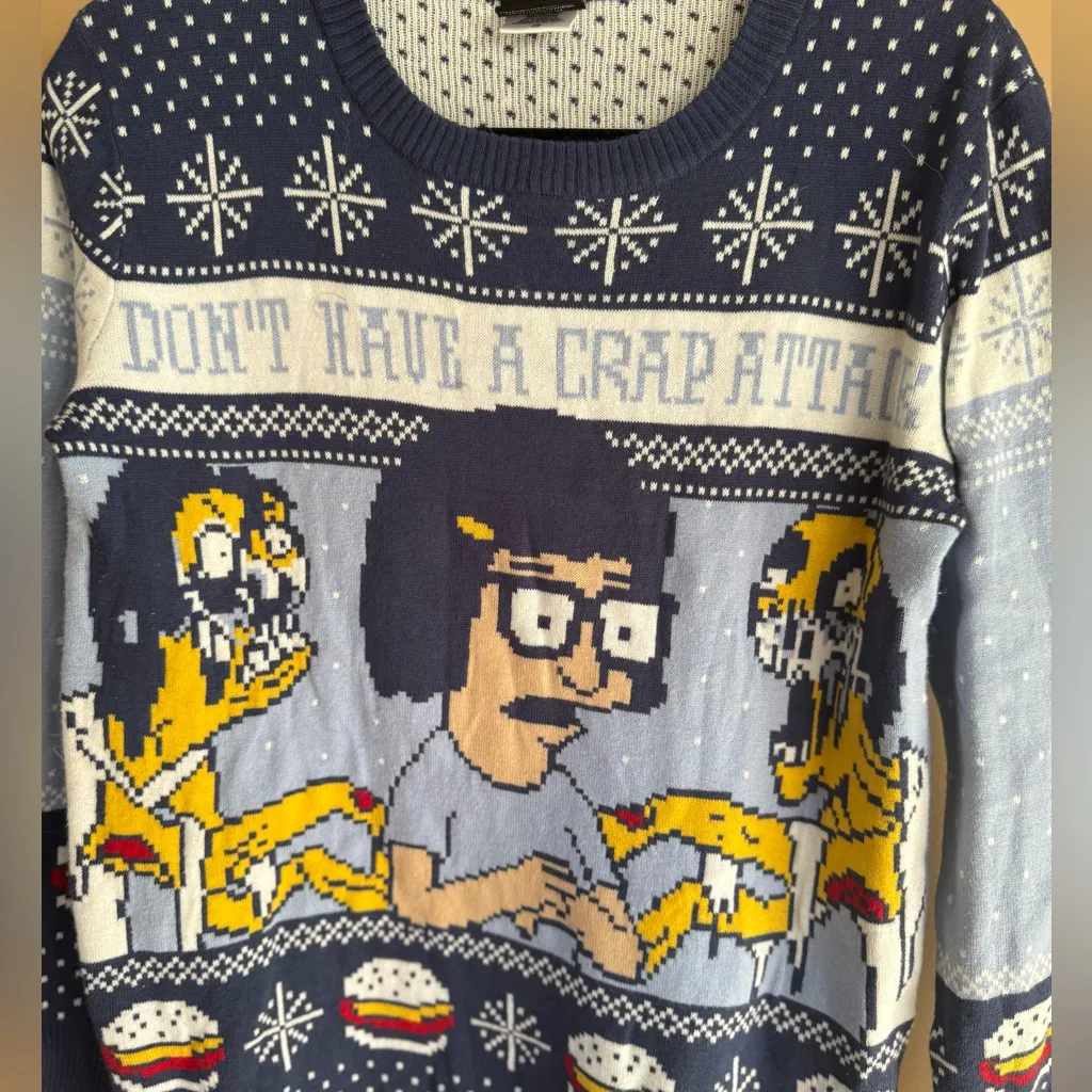 Bob's Burgers Tina Ugly Christmas Sweater Size S - Image 6
