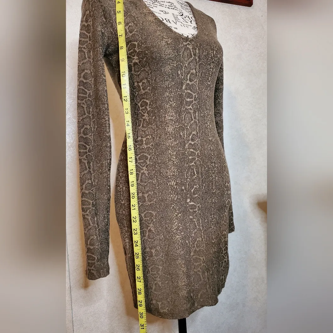 ZARA Women’s Snake Print Stretchy Bodycon Long Sleeve Mini Dress Size:S - Image 3