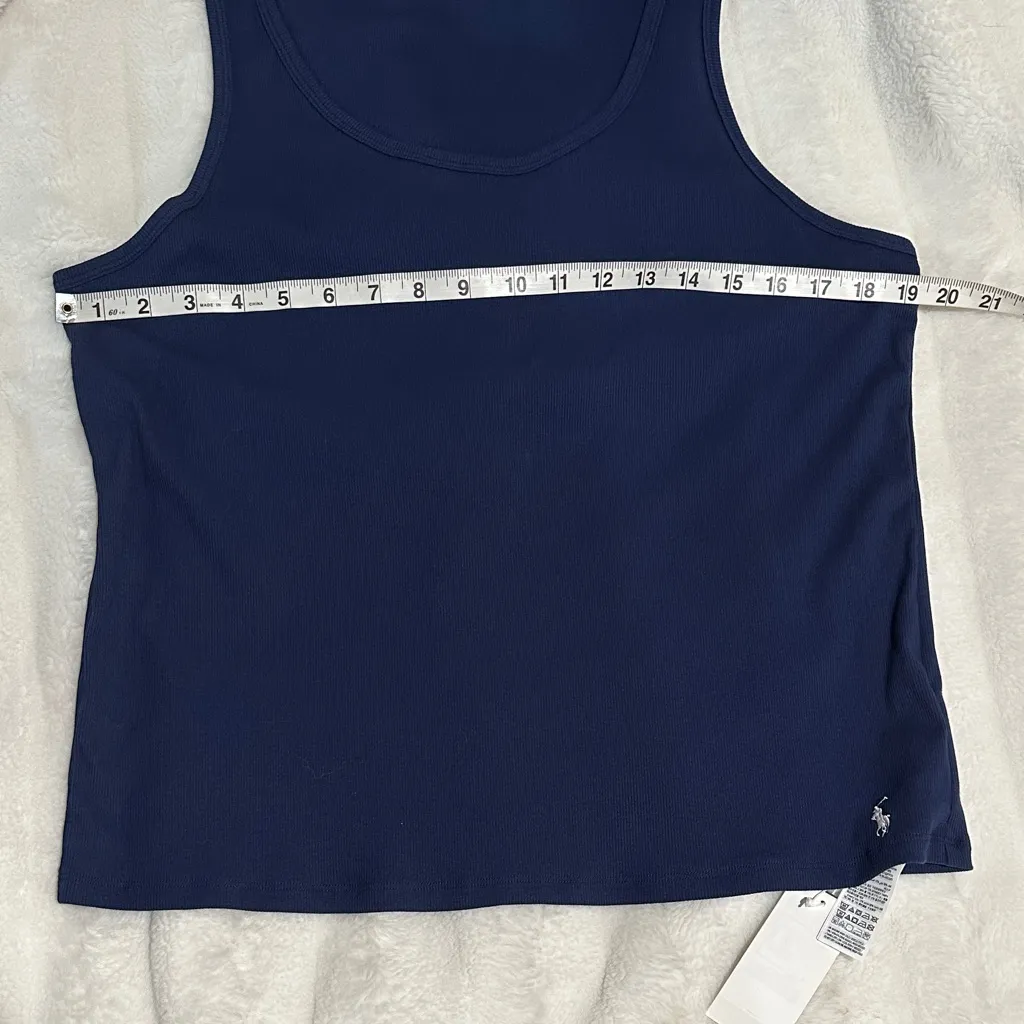 NWT Polo Ralph Lauren Dark Blue Women's Ribbed Tank Top size XXL - Image 9