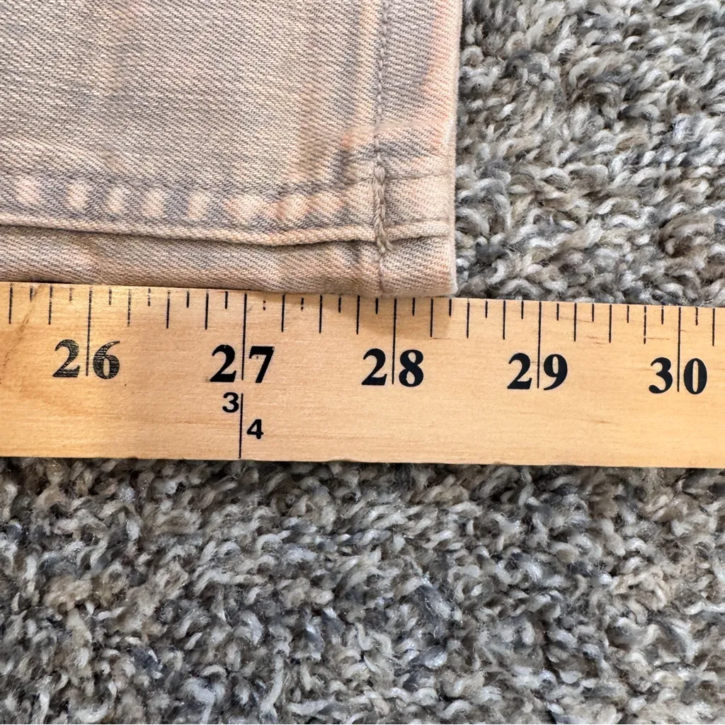 Logo Lori Goldstein Tan Acid Wash Boyfriend Fit Jeans Womens 12 Casual Baggy - Image 2