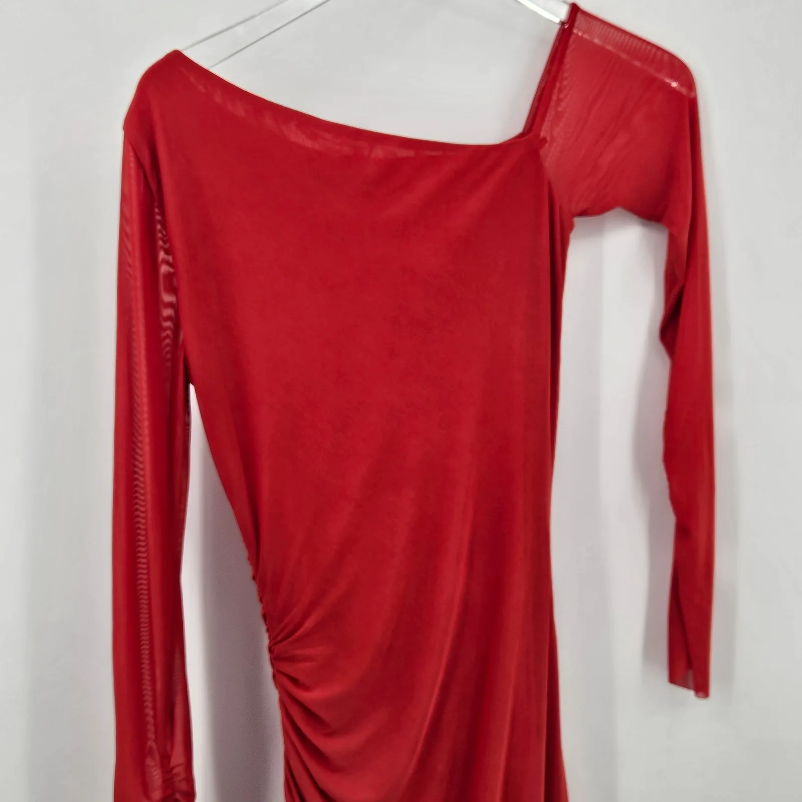 Bec + Bridge Fae Asym Long‎ Sleeve Dress Rouge Red US 4 - Image 6