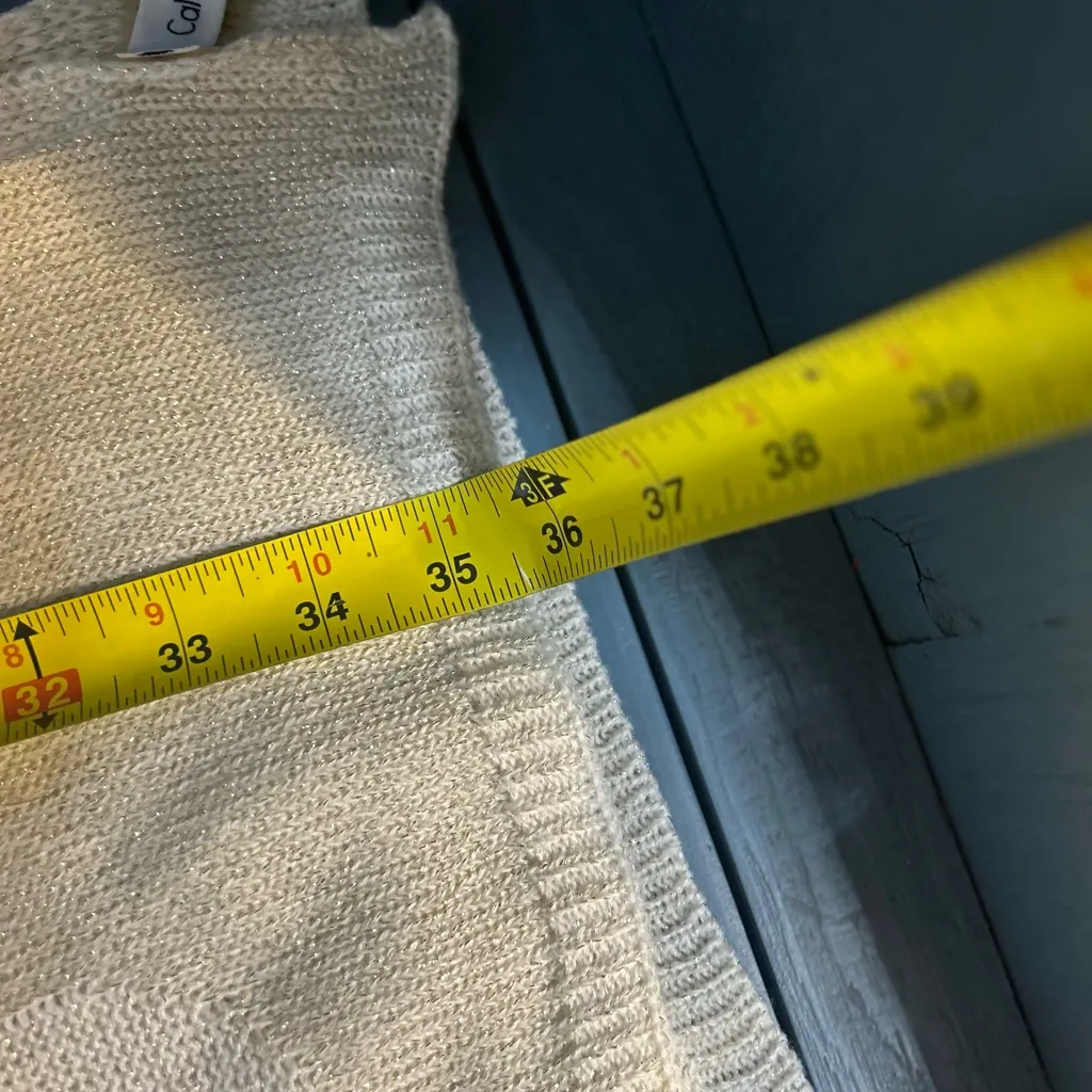 Calvin Klein Winter Cream & Gold Scarf | One Size - Image 8