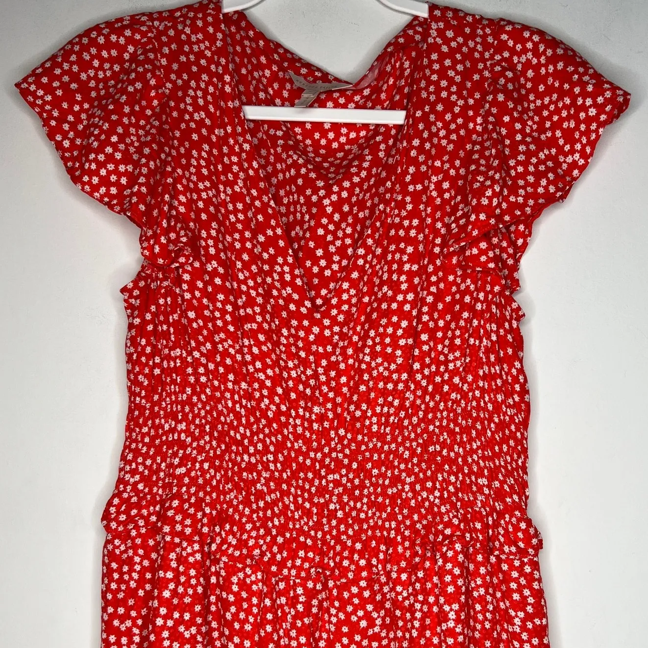 Rebecca Taylor Orange Malia Ditsy Floral Silk Mini Dress Size M - Image 5