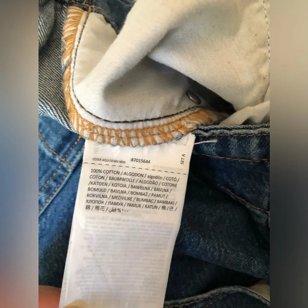 Mango MNG women High-Waist Straight Leg Slouchy Jeans Size US 12 ruffle back - Image 8