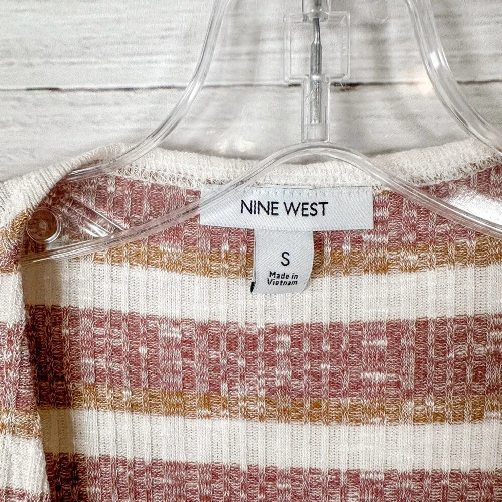 NEW Nine West Women’s Marled Striped Rib Knit Duster Cardigan Sweater Small - Image 3