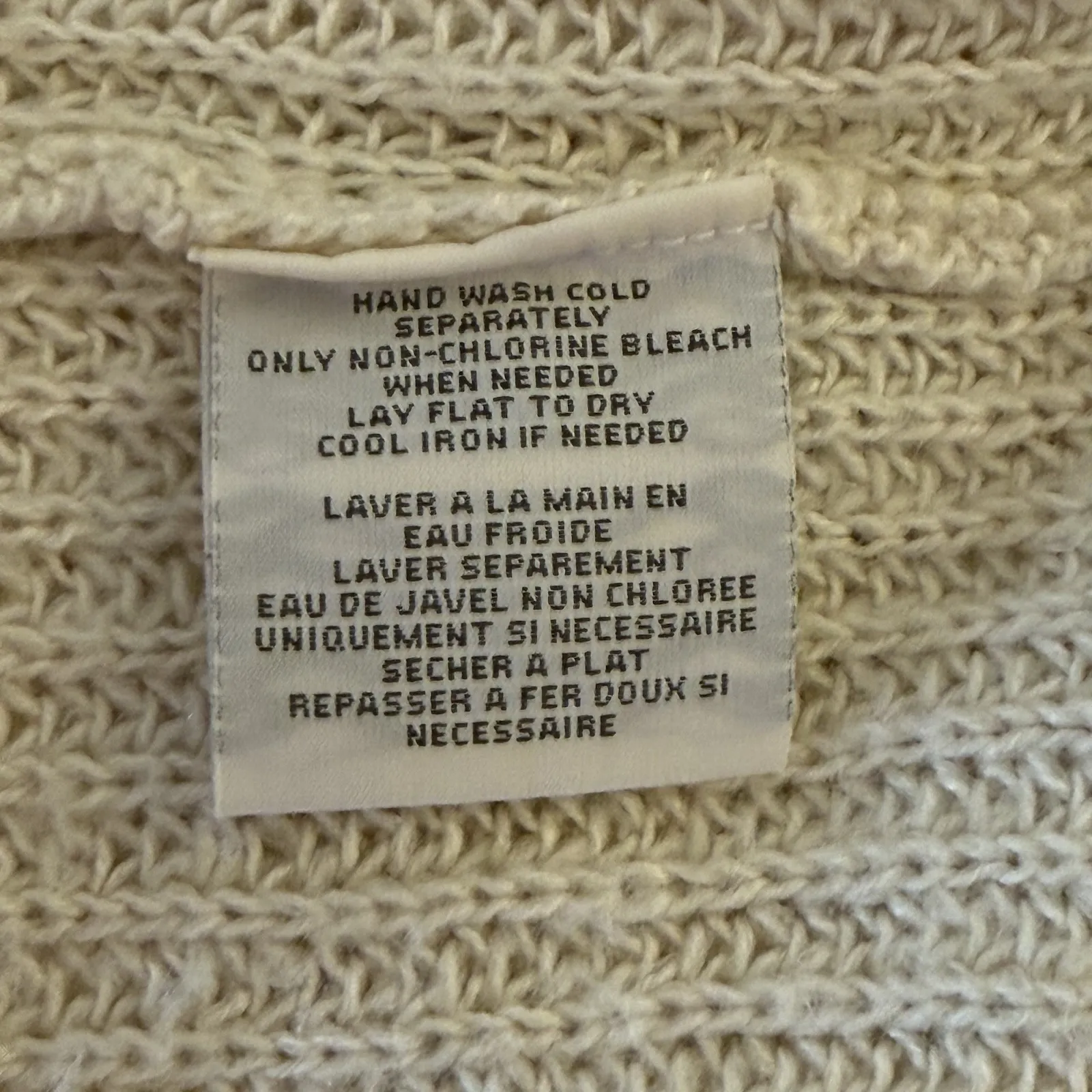 Vtg Denim & Supply Ralph Lauren Womens Cream Chunky Knit Sweater Cowl Neck - Image 6