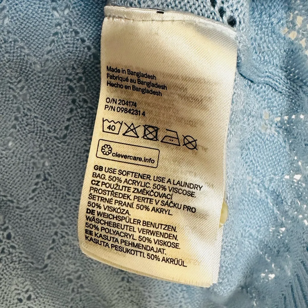 Vintage Divided Sweater Cropped Pointelle Cardigan Retro Y2K Preppy Size Small - Image 5