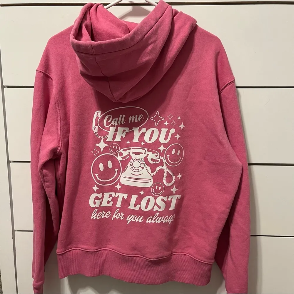 Call Me If You Get Lost Trendy Pink Sweatshirt Hoodie Size M - Image 2