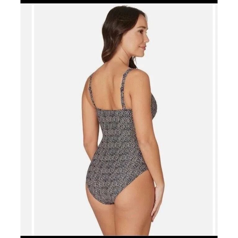 Niptuck Swim Joanne Twist Front Slimming Push Up One Piece Swimsuit Size 10‎ Blue - Image 7