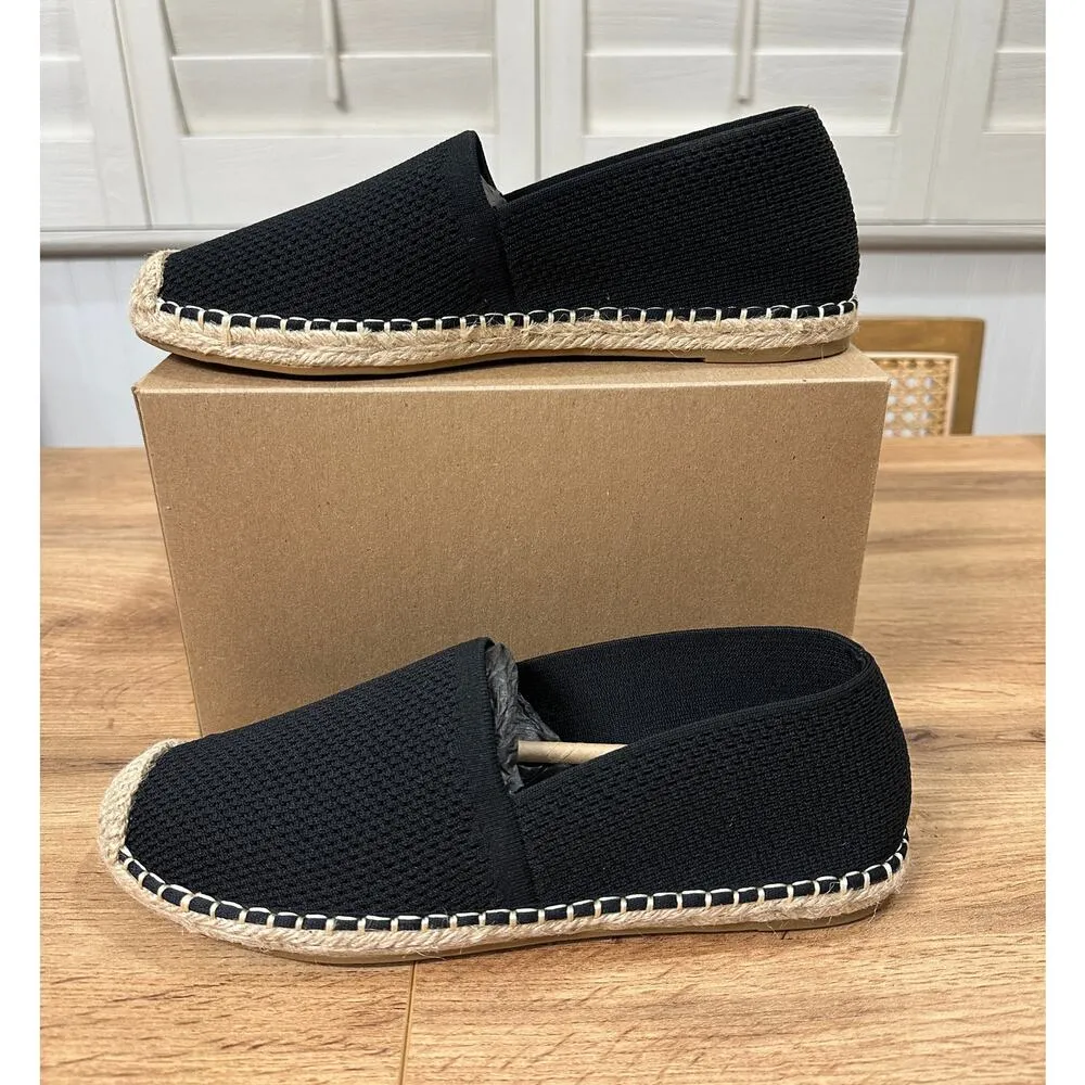 Eileen Fisher Live Knit Espadrille Black Jute Trim Size 8.5 NWOB Casual Summer - Image 3