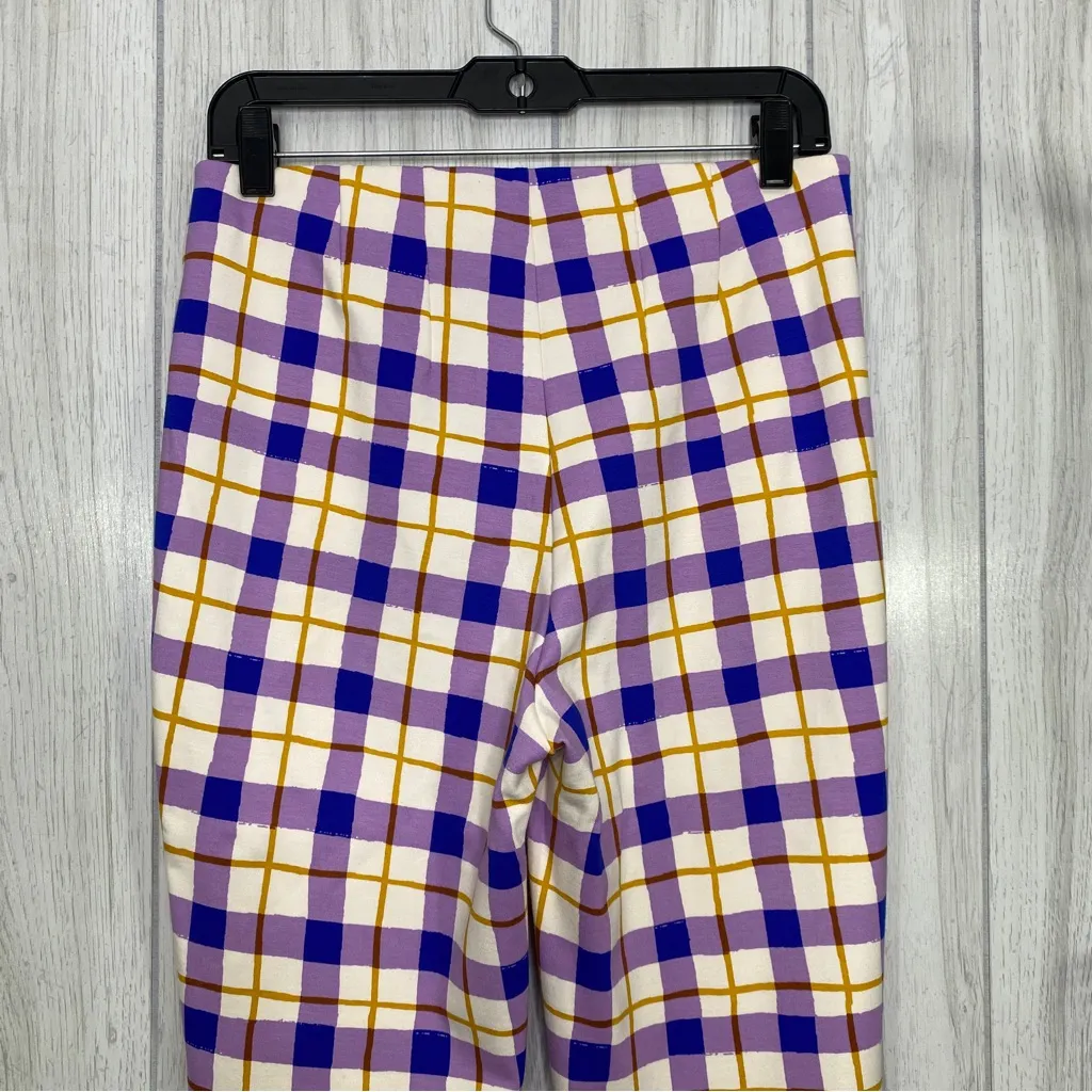 Anthropologie Maeve Susanna Flare Pants Colorful Plaid size S Small - Image 7