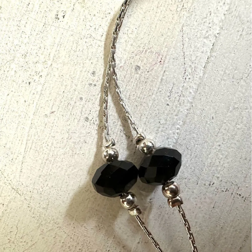 Alfani very long silver tone and black beaded necklace - Image 10