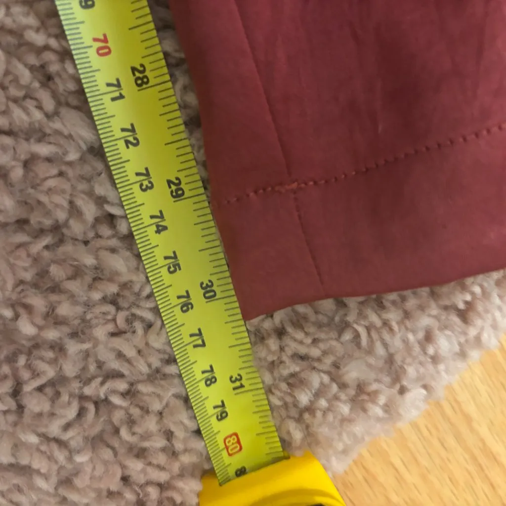 Madewell Pintucked Slim Pull-On Pants in Satin Women’s L Claret  Color NWT $98 - Image 10