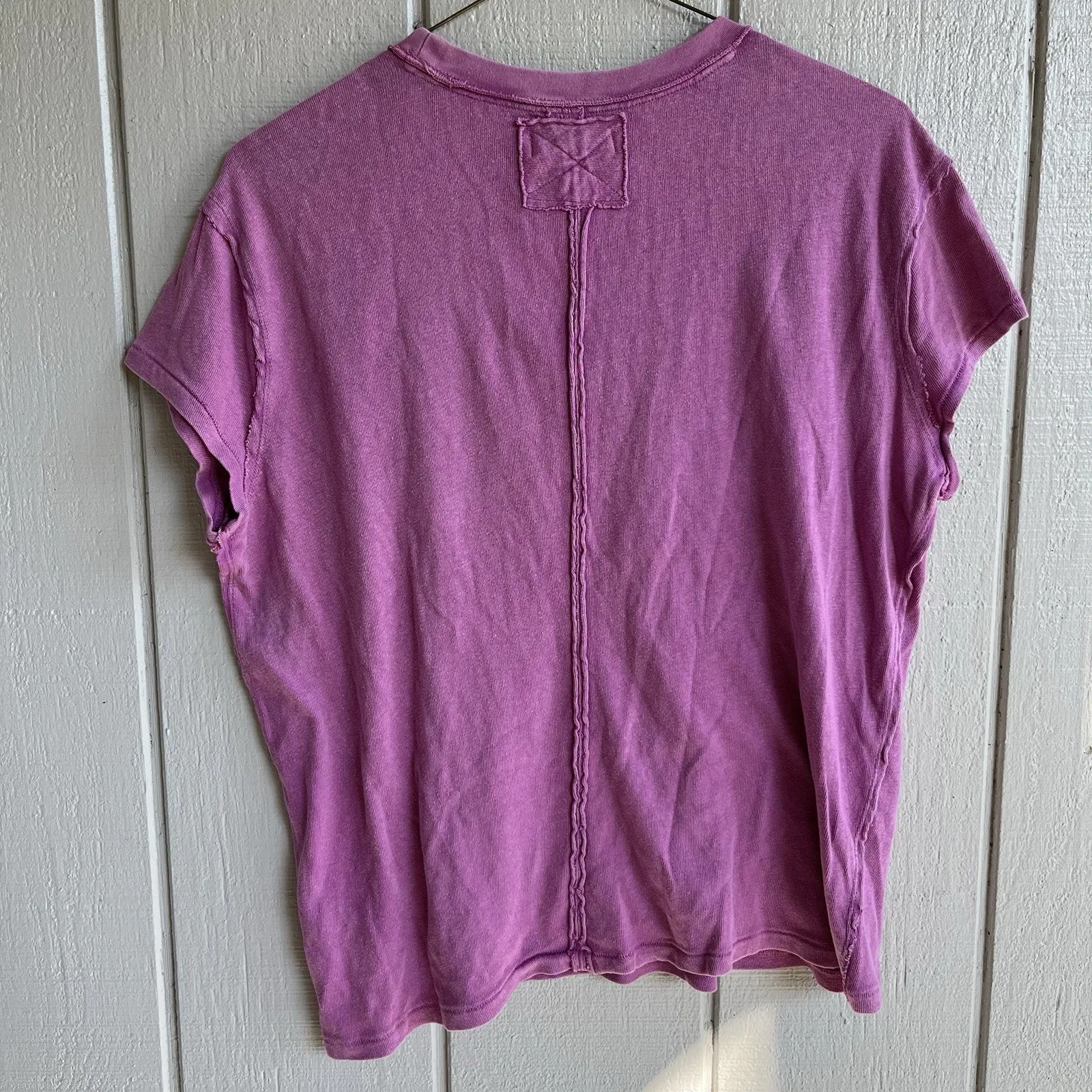 Free People NWT Cut It Out Tee Orchid Rain Pink Purple Cotton Size XS Oversized - Image 5