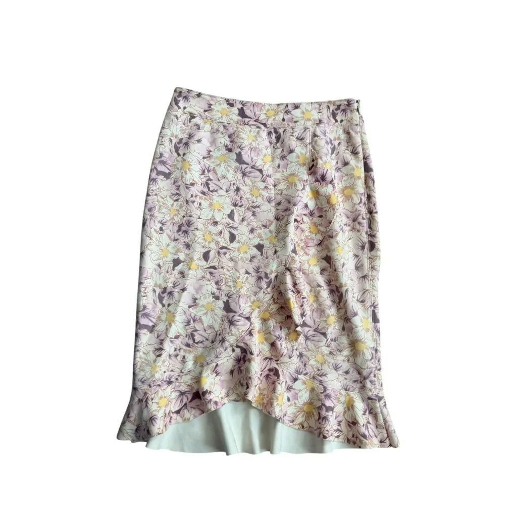 ANTHROPOLOGIE Floral Ruffle Dress skirt Size US 8 - Image 9