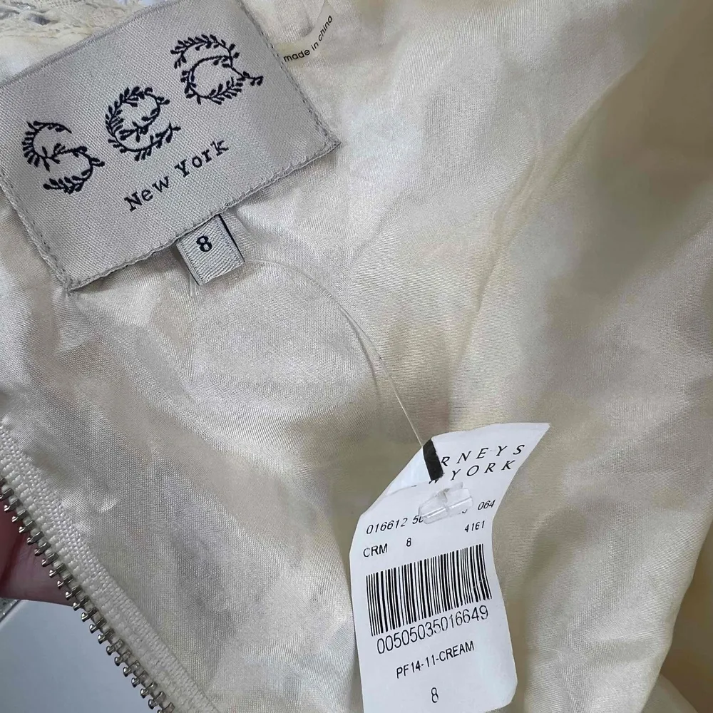 SEA Dress Cream Boho Crochet Lace Short Sleeve Lined Mini Wedding Feminine 8 New - Image 8