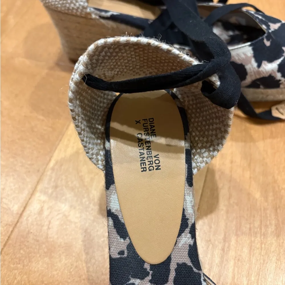 Diane Von Furstenberg Castañer
 Animal-Print Wedge Espadrilles shoes 41 9.5 10 - Image 3