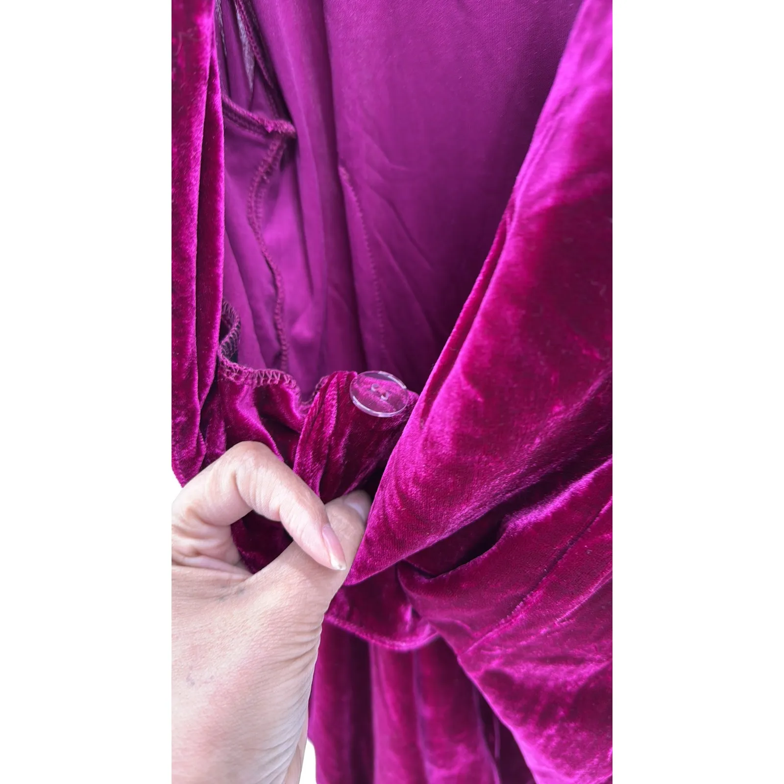 Boohoo Deep Pink velvet 1 button front bodycon size s western glam holiday - Image 8