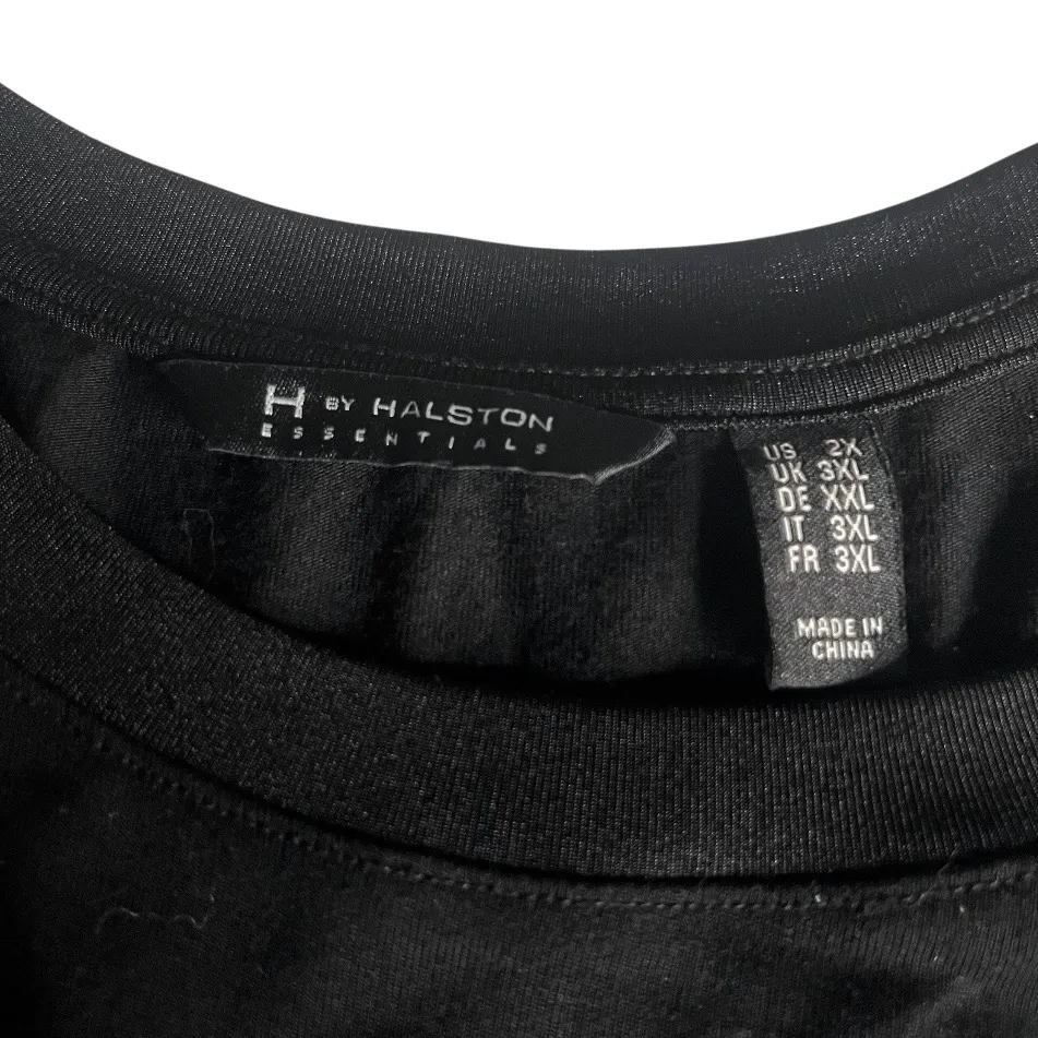 H By HALSTON Essentials Long Sleeve Tunic Top Black Stretch Modal Size 2X - Image 6